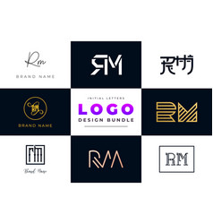 Initial Letters Rm Logo Design Bundle