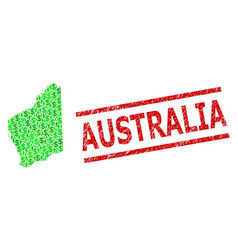 Textured Australia Stamp And Green People