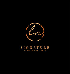 L N Ln Initial Letter Handwritten Signature Logo