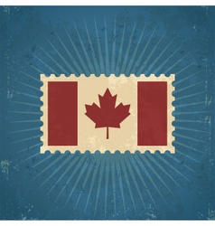 Retro Canada Flag Postage Stamp