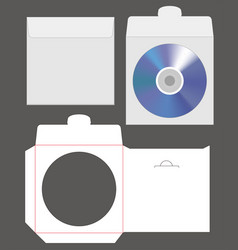 Standard Disc Envelope Mockup With Dieline Cut