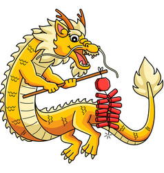 Year Of The Dragon Fireworks Cartoon Clipart