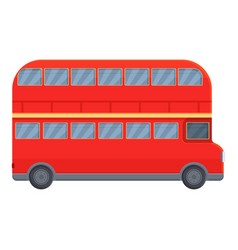 England Red Bus Icon Cartoon Excursion