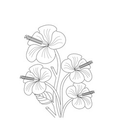 Flower Drawing Coloring Page For Adults Line Art V