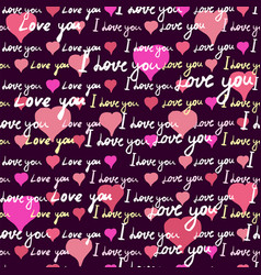 Text I Love You Hand Written Words Pink Hearts