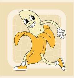 Vintage Groovy Banana Character