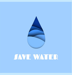 Water Drop Aqua Paper Cut Effect Save