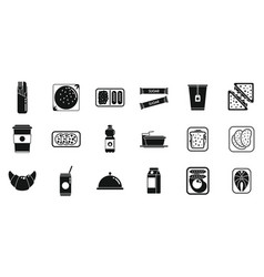 Airline Food Icons Set Simple Inflight