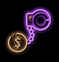 Jail Or Freedom For Money Bail Neon Glow Icon