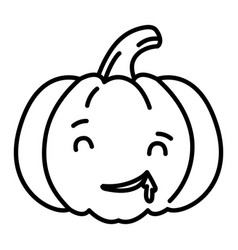 Kawaii Pumpkin Drool Emoji