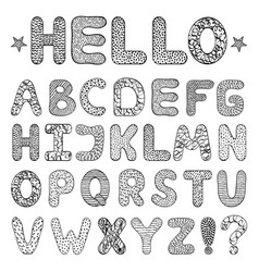 Alphabet from A to F Royalty Free Vector Image