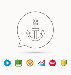 Anchor Icon Nautical Drogue Sign Sea Symbol