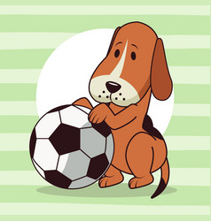 Cute Dog With Soccer Balloon Icon