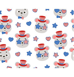 Cute Little Mouse Head In Usa Patriotic Hat