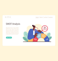 Swot Analysis Concept Thoughtful Businesswoman