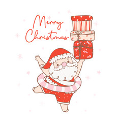 Cute Summer Christmas Santa Claus With Stack