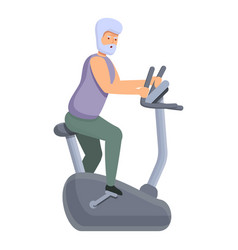 Senior Exercise Bike Icon Cartoon Style