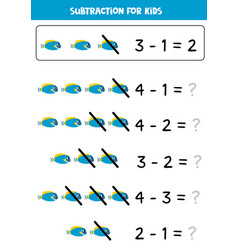 Subtraction With Cute Blue Tang Fish Educational