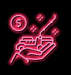 Buy Lawn Mower Neon Glow Icon