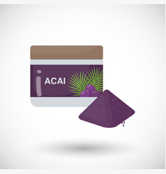 Acai Berries Powder Flat Icon