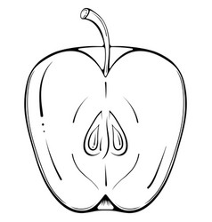 Half Apple Line Art