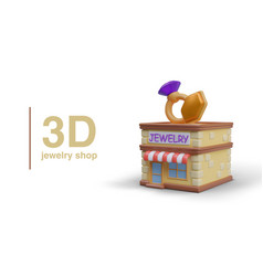 Placard With Shop Selling Jewelry 3d Realistic