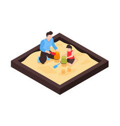 Sandpit With Dad Composition