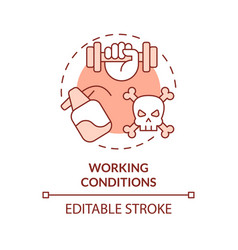 Working Conditions Red Concept Icon