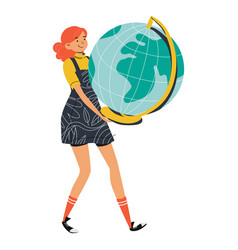 Girl With Big Globe Character