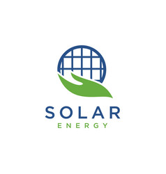 Solar panel energy logo Royalty Free Vector Image