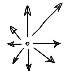 Outward Arrows Direction Pointers In Hand Drawn