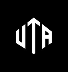 Uta Letter Logo Design With Polygon Shape