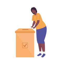 Black Woman With Voting Box Design