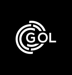 Gol Letter Logo Design On Black Background