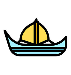 Ancient Greece Ship Icon Flat