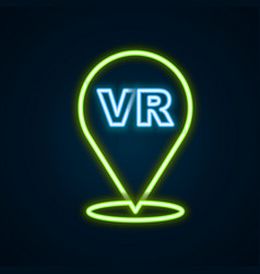 Glowing Neon Line Virtual Reality Icon Isolated On