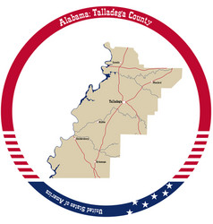 Map Of Talladega County In Alabama Usa