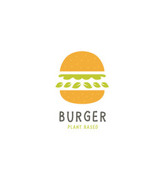 Plant Based Burger Logo Icon Simple