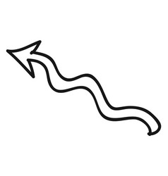 Wavy Arrow Doodle Black Symbol Curved Lines