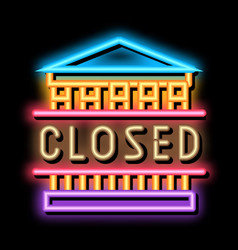 Closed Amusement Park Neon Glow Icon