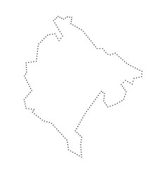 Montenegro Dotted Outline Map