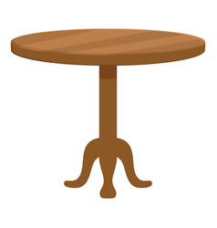 Wooden Round Table Icon Cartoon Room Home