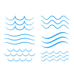 Sea Wave Icon Set Collection Of Thin Line Waves