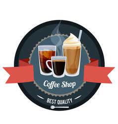 Coffee Shop Logo Hot Drink Store Emblem