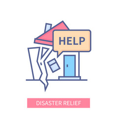 Disaster Relief - Modern Colored Line Design Style