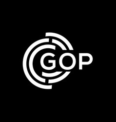 Gop Letter Logo Design On Black Background