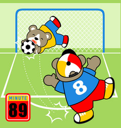 Little Bears Cartoon Playing Soccer