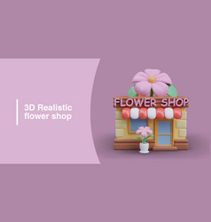 Realistic Flower Shop Advertising Template In