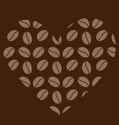 Coffee Beans Heart Shape In Trendy Brown Shades