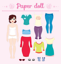 Dress Up Paper Doll With Big Head Pants